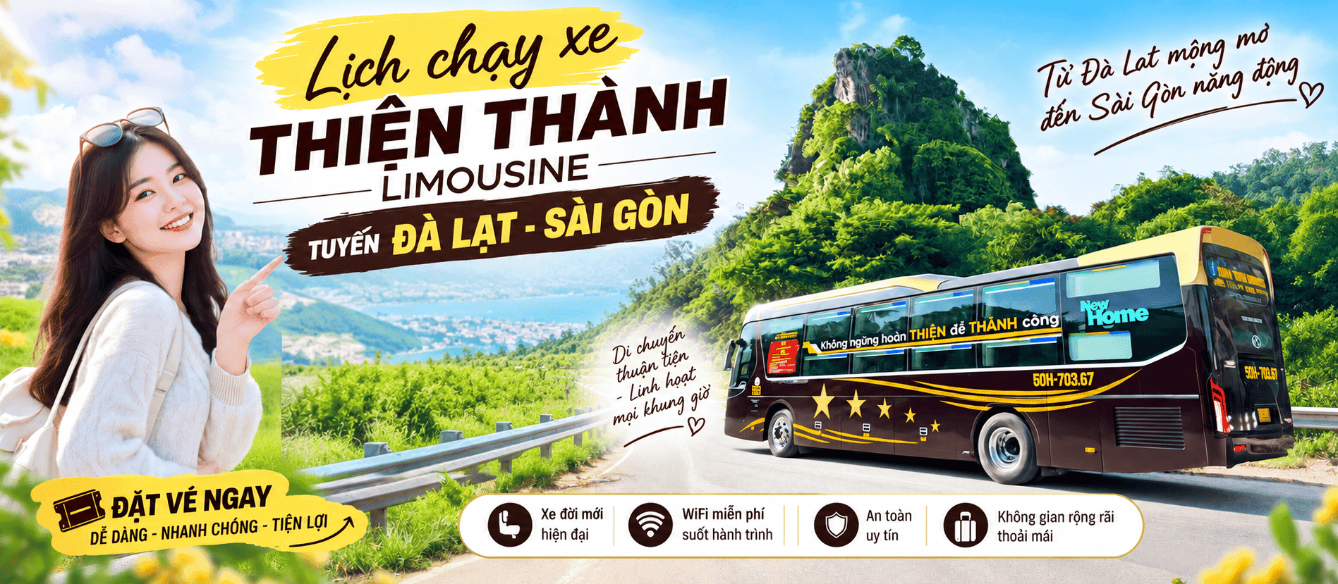Lịch chạy xe Thiện Thành Limousine tuyến Đà Lạt - Sài Gòn