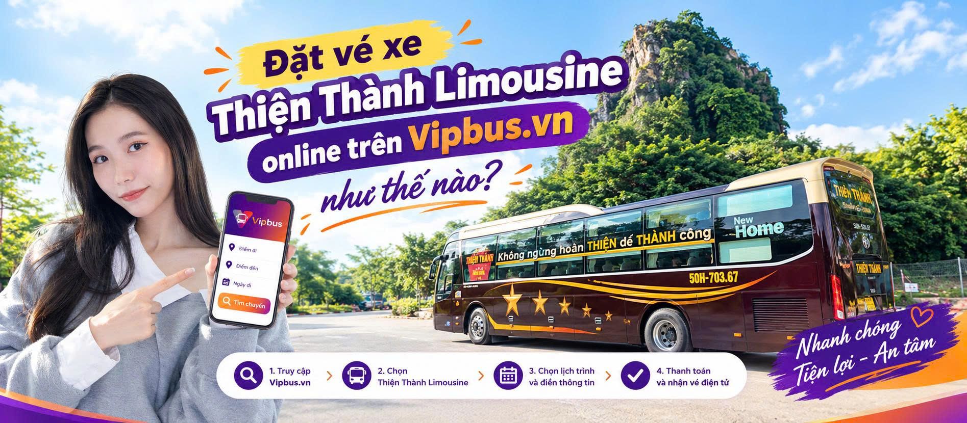 Đặt vé xe Thiện Thành Limousine online trên Vipbus.vn như thế nào?