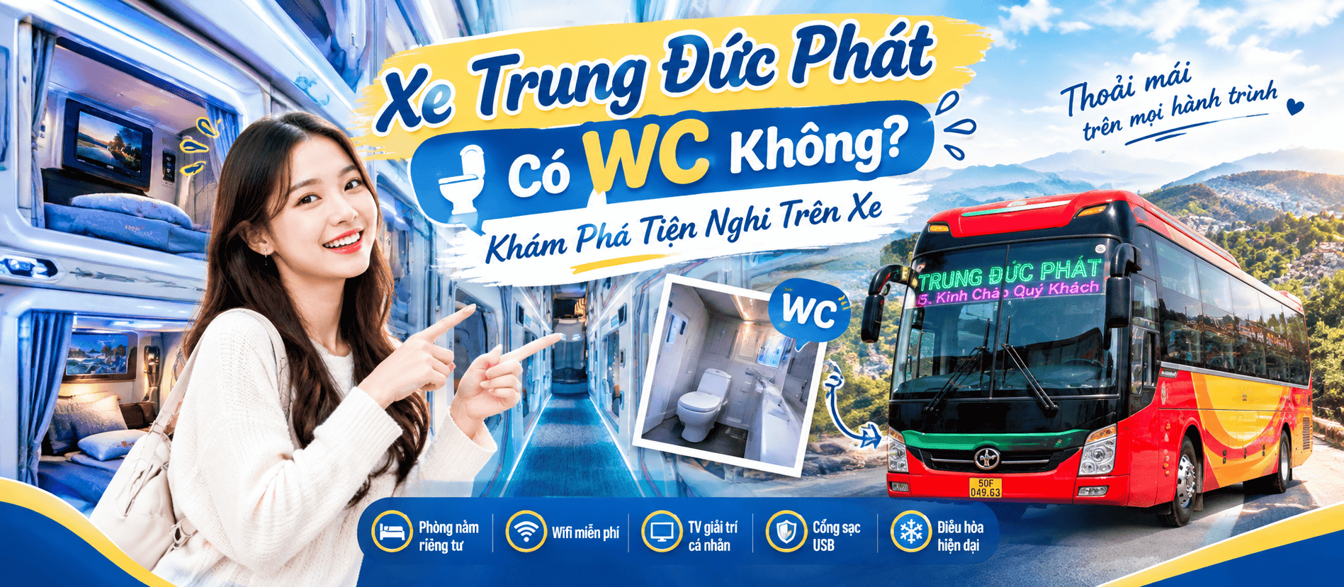 Xe Trung Đức Phát có WC không? Khám phá tiện nghi trên xe