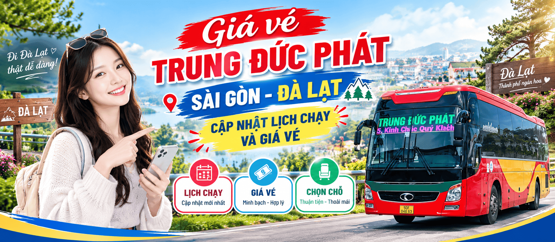 Giá vé Trung Đức Phát Sài Gòn - Đà Lạt: Cập nhật lịch chạy và giá vé