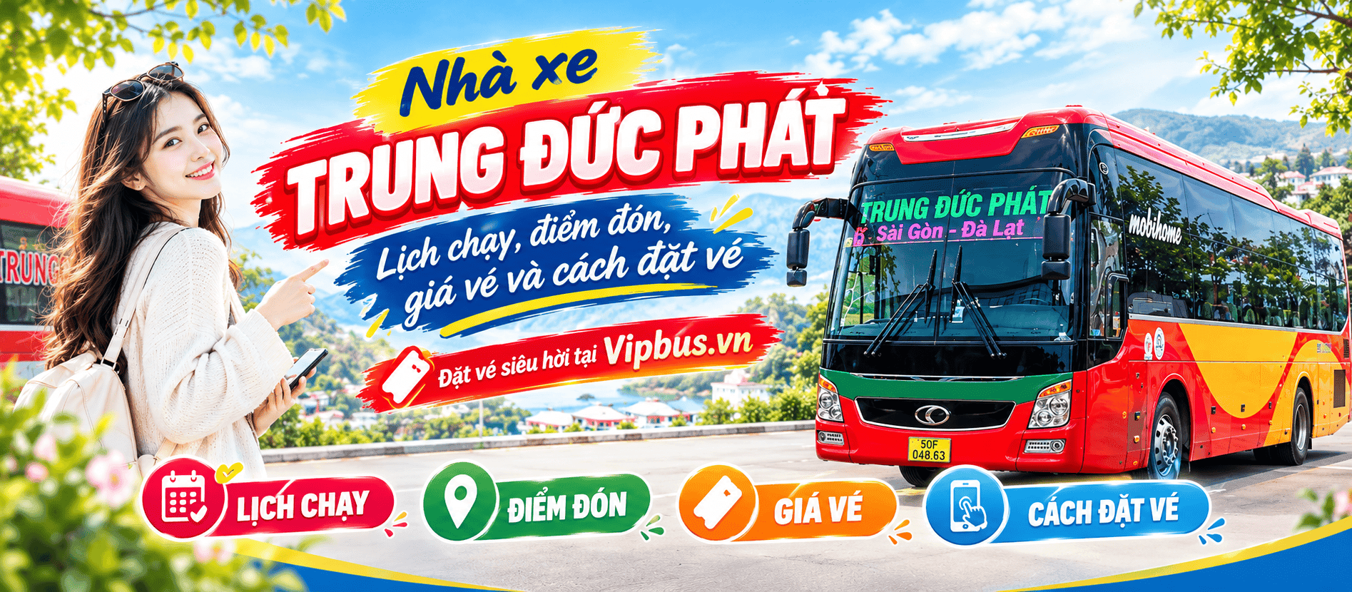 Nhà xe Trung Đức Phát: Lịch chạy, điểm đón, giá vé và cách đặt vé