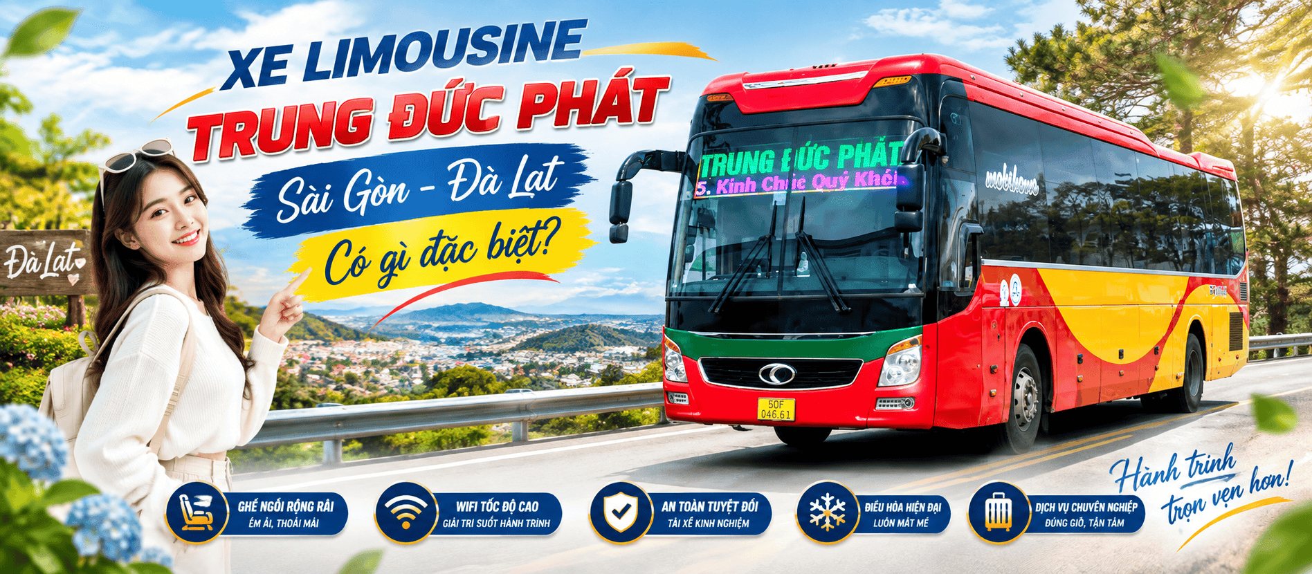 Xe limousine Trung Đức Phát Sài Gòn - Đà Lạt có gì đặc biệt?